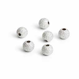 6 stk. 925 Sterling sølv Stardust perler 4 mm